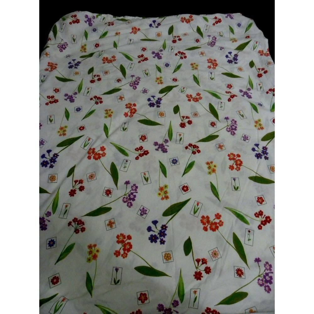 Garnet Hill Twin Duvet Cover Pink Purple Green Floral Flowers White Red Orange